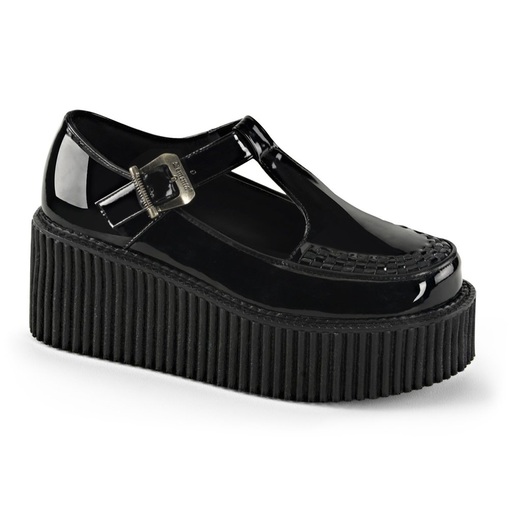 Creepers Demonia Creeper 214 Brevet Femme - Noir 76532-XANB